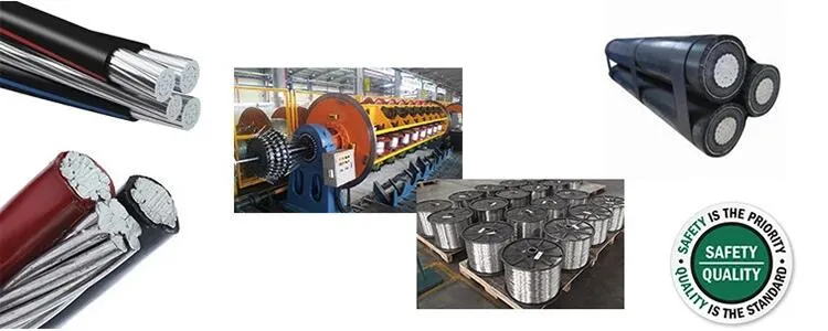 0.6kv Quadruplex Service Drop Aluminum Cable 3+1 Aerial Bundle Cable
