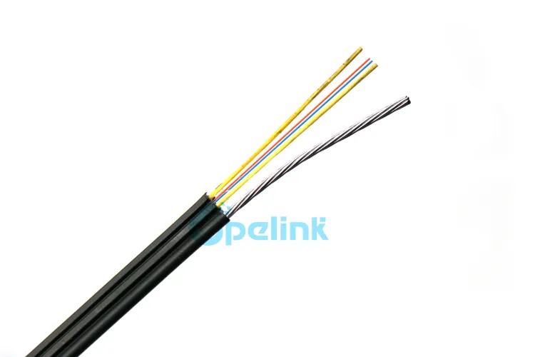 1/2/4core Bare Fibers Singlemode G657A1/G657A2, Metal Strength Member, FTTH Self-Supporting Bow-Type Stranded Steel Type Drop Fiber Optic Cable Gjyxch/GJYXFCH