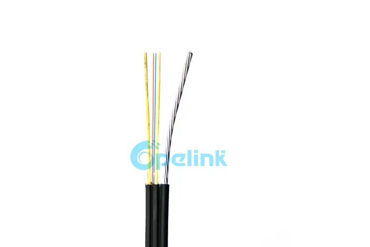 1/2/4core Bare Fibers Singlemode G657A1/G657A2, Metal Strength Member, FTTH Self-Supporting Bow-Type Stranded Steel Type Drop Fiber Optic Cable Gjyxch/GJYXFCH