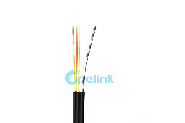 1/2/4core Bare Fibers Singlemode G657A1/G657A2, Metal Strength Member , FTTH Self-Supporting Bow-Type Stranded Steel Type Drop Fiber Optic Cable Gjyxch/GJYXFCH