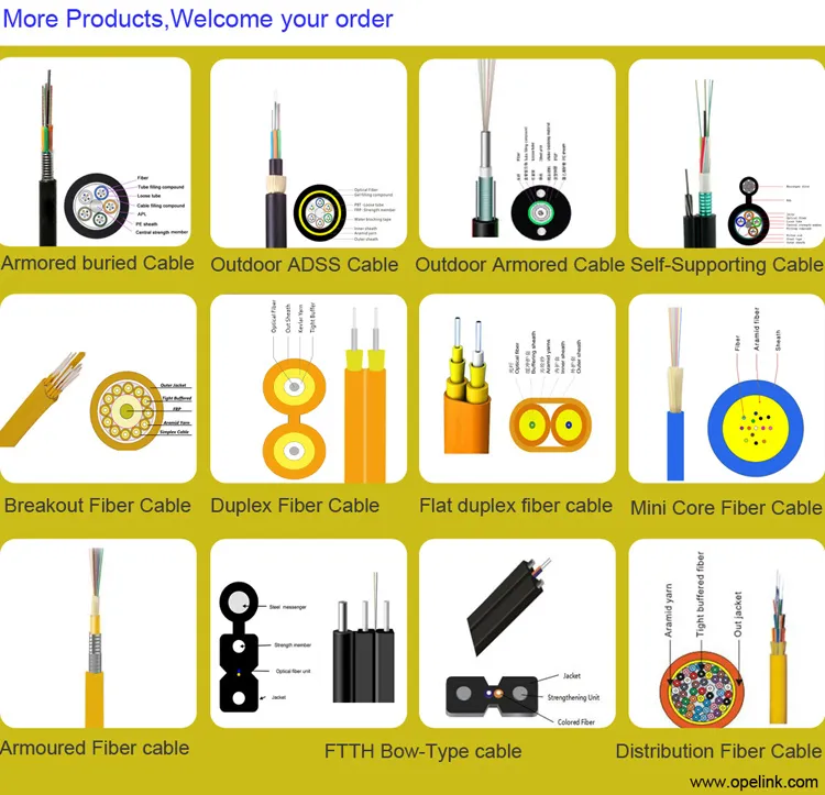 1/2/4core Bare Fibers Singlemode G657A1/G657A2, Metal Strength Member, FTTH Self-Supporting Bow-Type Stranded Steel Type Drop Fiber Optic Cable Gjyxch/GJYXFCH