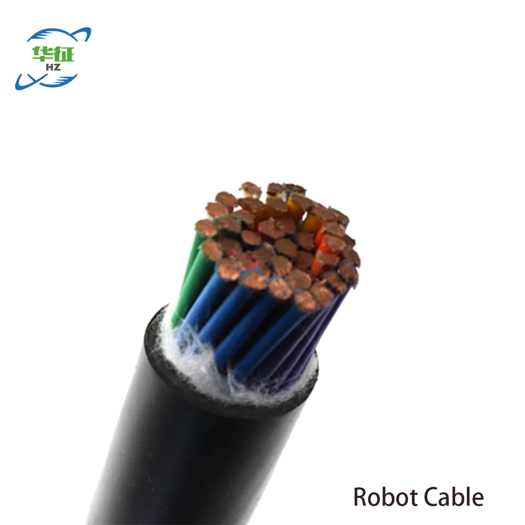 16AWG 3 Core+26AWG 6 Core+Aluminum Foil +Drain+Braid +Non-Woven Fabric Od: 7.20mm Black Color OEM/ODM Custom Control Cable