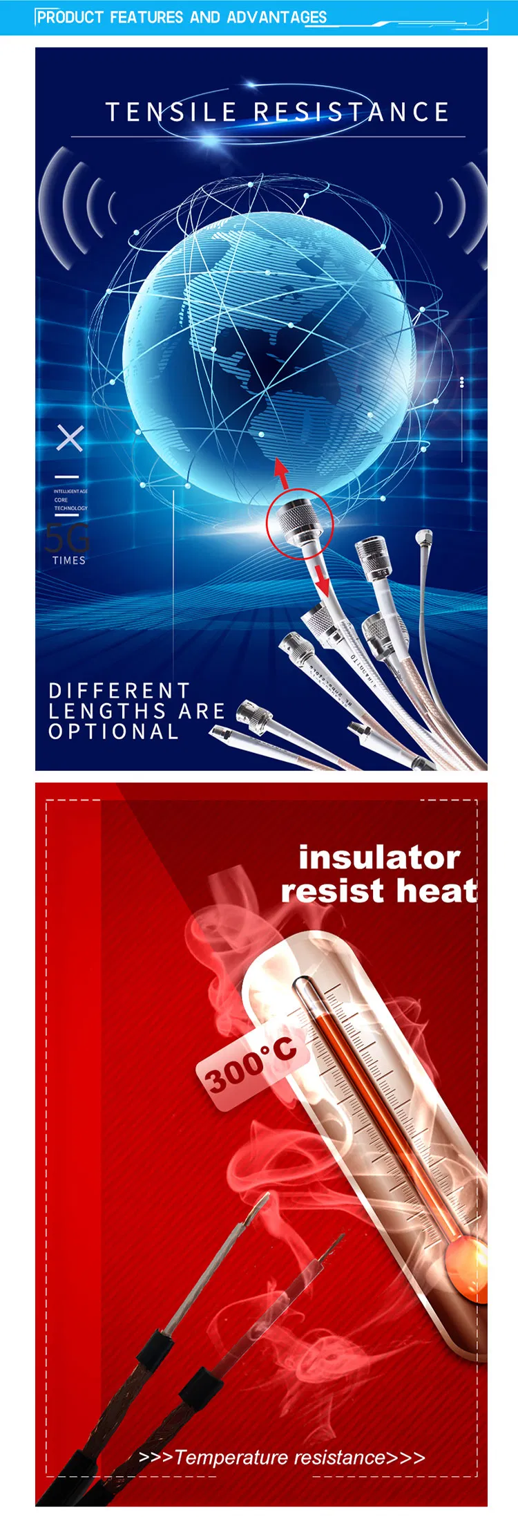 3D-FB Antenna Extension Cable with SMA/N/TNC Connector