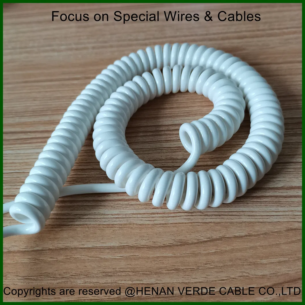 4 Cores Black Electrical PVC Flex Coil Curly Retractable Cable