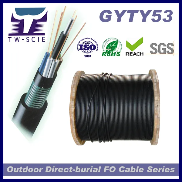 48 Core Sm Armoured Optical Fiber Cable GYTY53