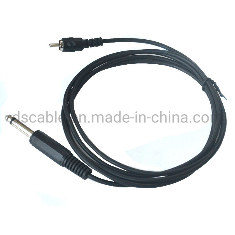 6.35mm 2 Pole Male Mono to RCA Phono Male Audio Extension Cable