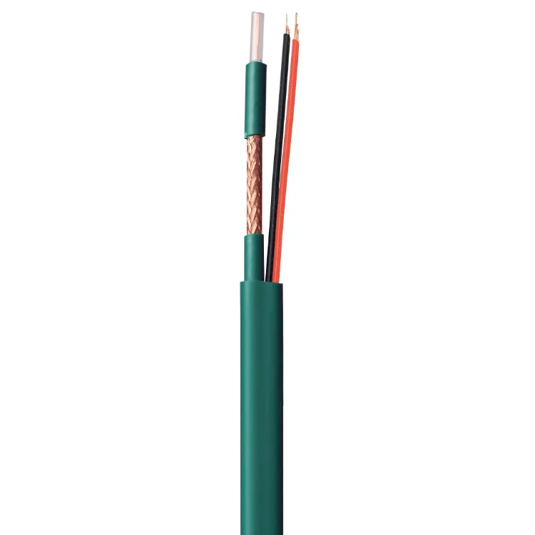 7*0.2mm Copper Multicore Green Coaxial Cable Good Anti-Jamming Performance Kx7 with Power for CCTV