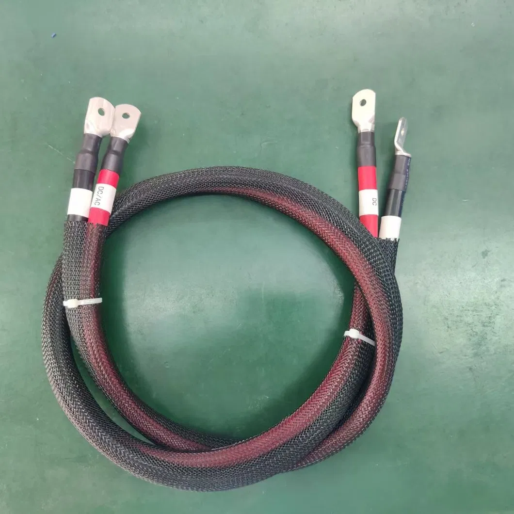 70mm2 Battery Cable, Power Cable with Braided Mesh, High Voltage Energy Storage Cable, Large Battery New Energy Charging Pile Wiring Harness Sc70-6