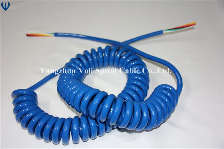 Abrasion Resistant TPU PUR Tpee Spring Wire Colied Cable Spiral Cable