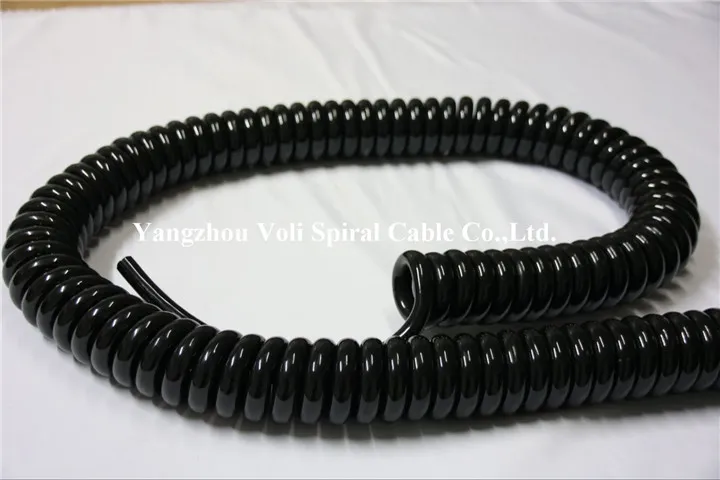 Abrasion Resistant TPU PUR Tpee Spring Wire Colied Cable Spiral Cable