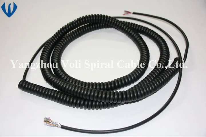 Abrasion Resistant TPU PUR Tpee Spring Wire Colied Cable Spiral Cable