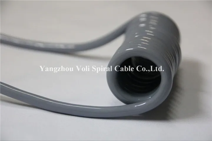 Abrasion Resistant TPU PUR Tpee Spring Wire Colied Cable Spiral Cable