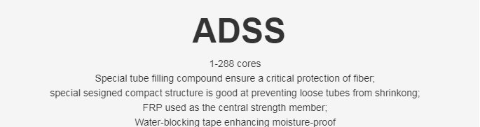 ADSS All Dielectric Self-Supporting Loose Tube 12c 8 Core Singlemode Aramid Yarns Fiber Optic Cable GYXTW Fiber Cable