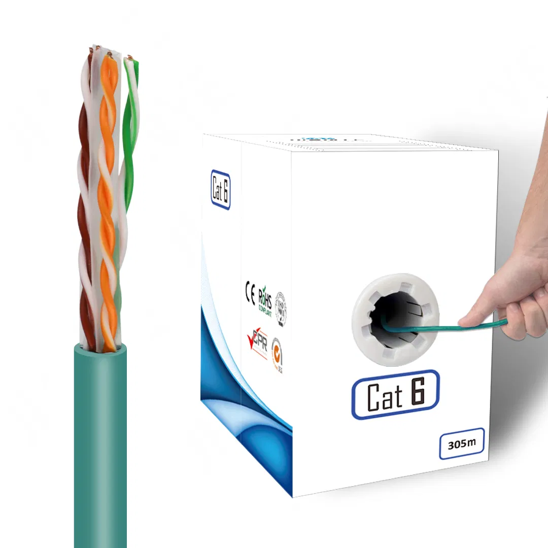 CAT6 Cable 305m UTP 500m Copper Conductor CAT6 Cable Manufacturer Price Various Colors Precio Del Cable CAT6