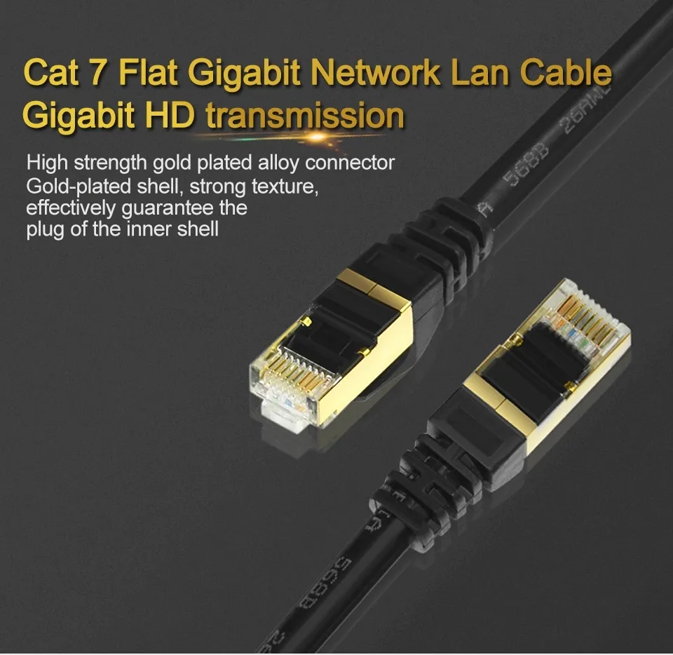 Ce RoHS Computer Networks Flat Cat7 Communication Ethernet 0.5m 1m UTP Cable Patch Cord