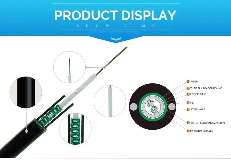 Central Tube Cable GYXTW G. 652D Optical Outdoor Single Mode Armoured Fiber Cable