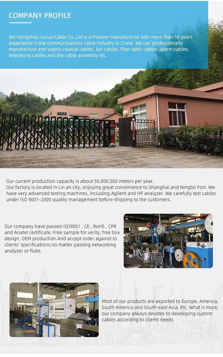 Factory Price Quality Bare Copper Coaxial Cable Rg59 RG6 with Power for CCTV