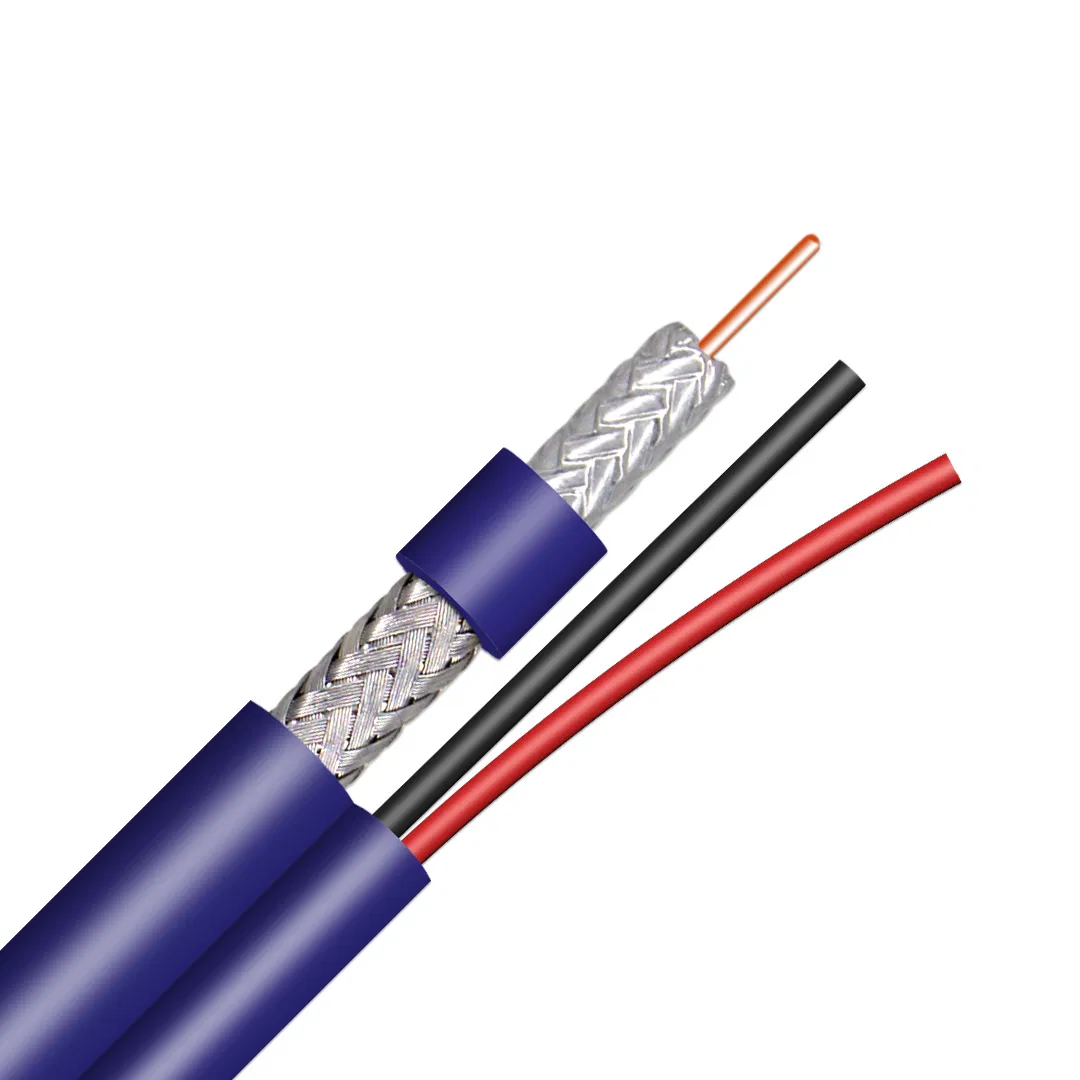 Factory Supply PVC Coated RG6 Communication Cable RG6+2DC Camera CATV CCTV Coaxial Cable