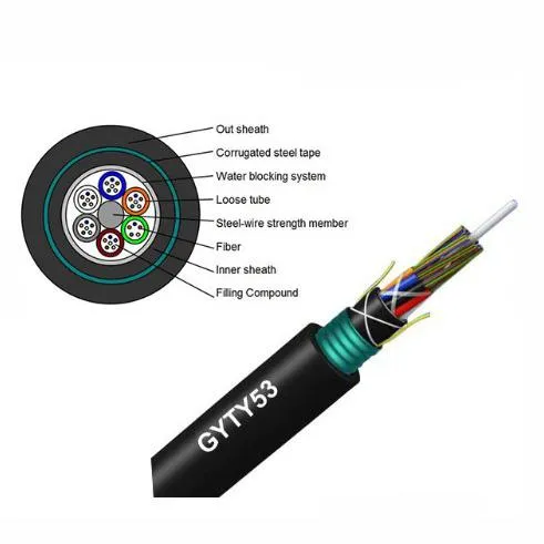 Fiber Cable GYTY53 Loose Tube Stranded Armored Fiber Optical Cable Outdoor Cable 4 Core