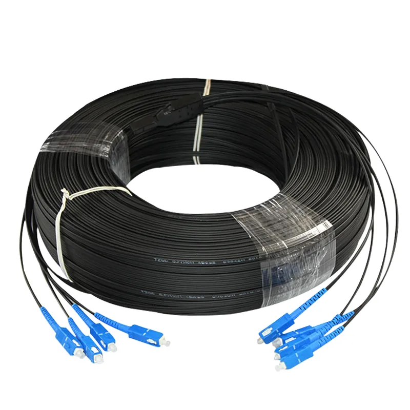 FTTH 1 2 4 6 8 Core Indoor Outdoor Fiber Optic Drop Cable with Steel Wire or FRP Price Optical Cable