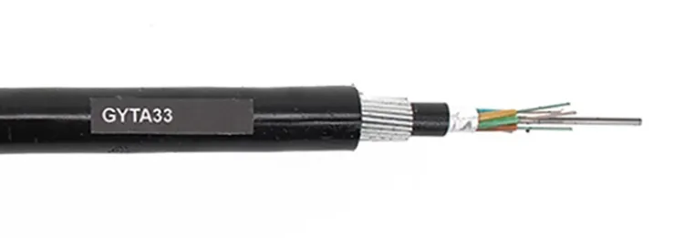 GYTA33 Direct Burial/Underwater Communication Cable Stranded Loose Tube Single Mode Steel Wire Armored Cable