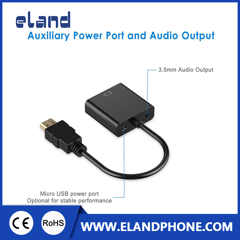 HDMI to VGA with Audio and Power Supply Converter, HDMI to VGA