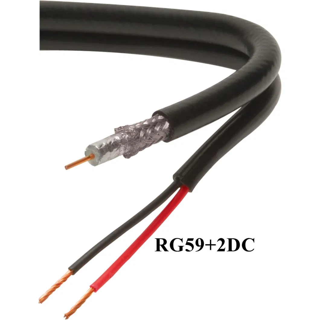 High Transmission 305m Rg59 with Power Coaxial Communication Cable for CCTV Camera Siamese