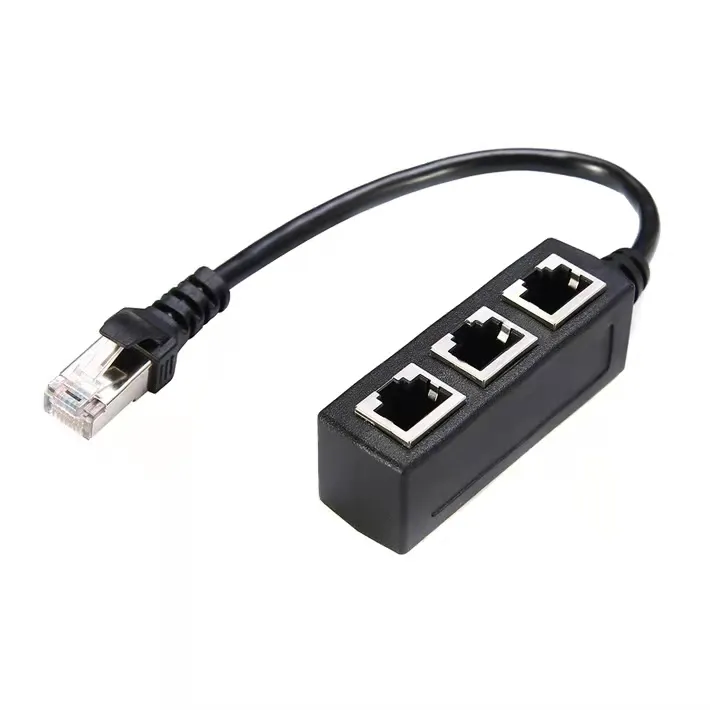 LAN Ethernet Network RJ45 Connector Splitter Adapter Cable for Networking Extension 1 Male to 3 Female/1 Female to Female