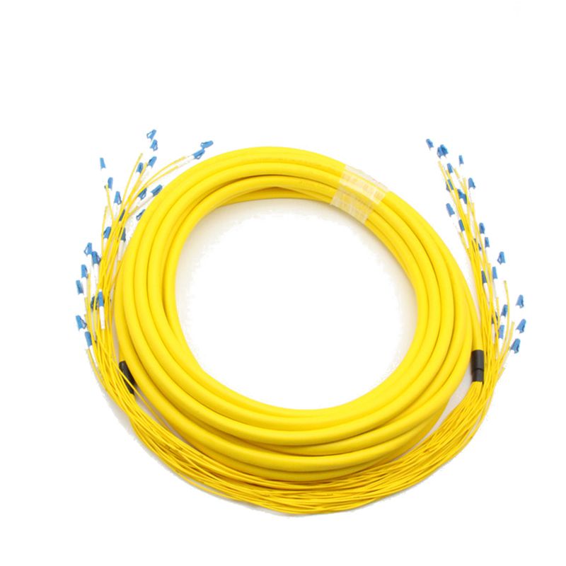 LC-LC 24 Fibers Singlemode Assembly Staggered 2.0mm Breakout Fiber Optic Patch Cable