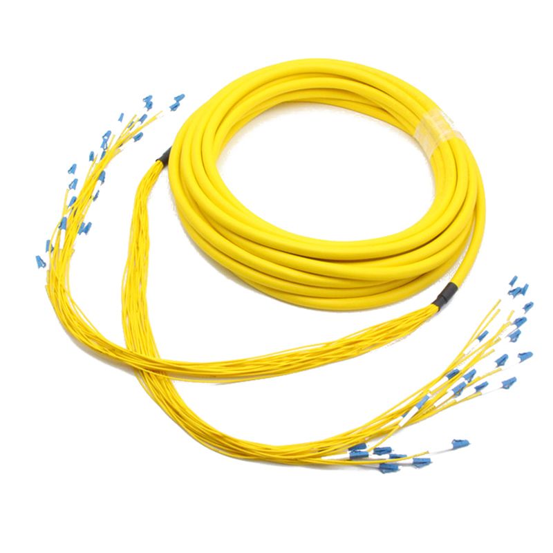 LC-LC 24 Fibers Singlemode Assembly Staggered 2.0mm Breakout Fiber Optic Patch Cable