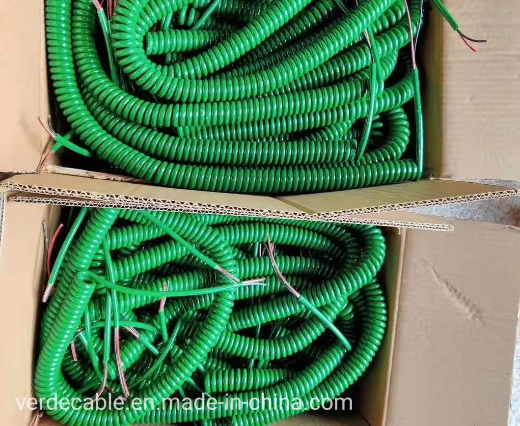 Multicore Retractable PUR PVC Sheath Coiled Electric Wire Spiral Cable