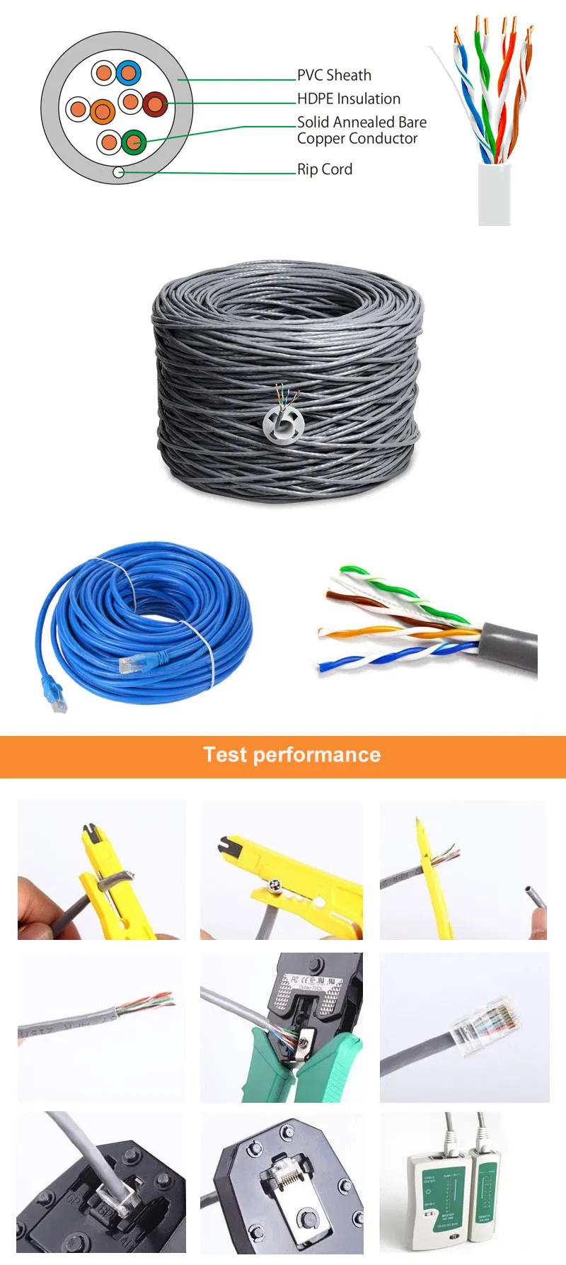 Network Cable Ethernet Patch Cord LAN Cable UTP Cat5e Copper Wire Communication Cable CE//CPR Approved Data Cable Computer Cable