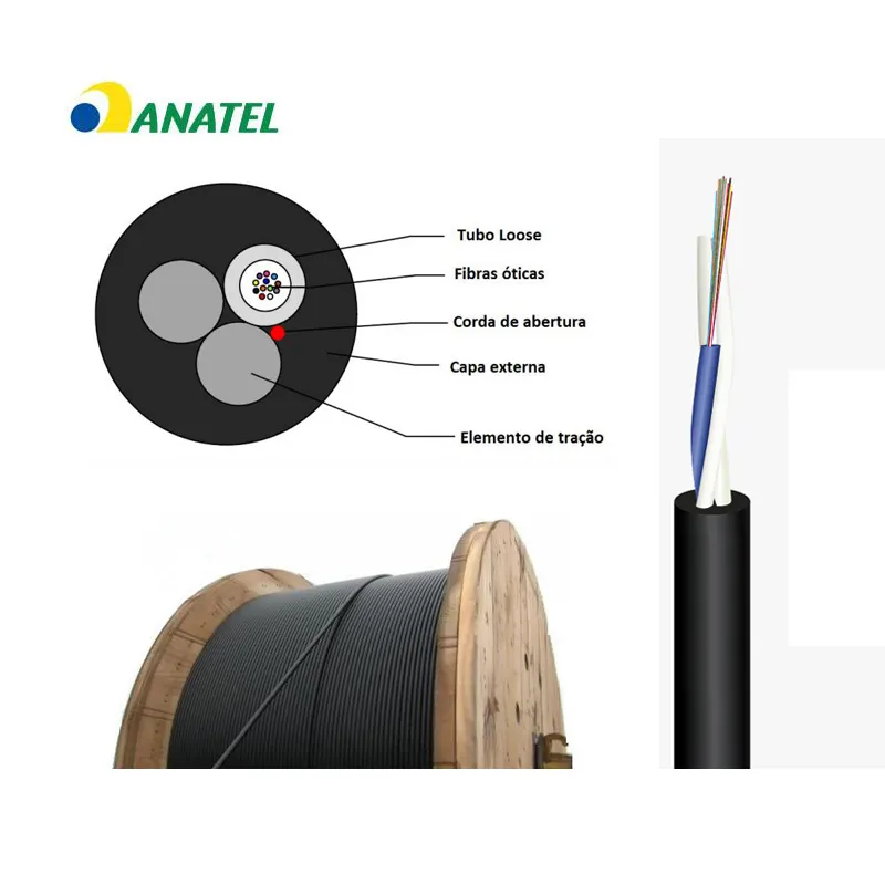 Optico Fibra ASU / AS 12fo Drop Compacto 1fo Single mode Outdoor fiber optic cable