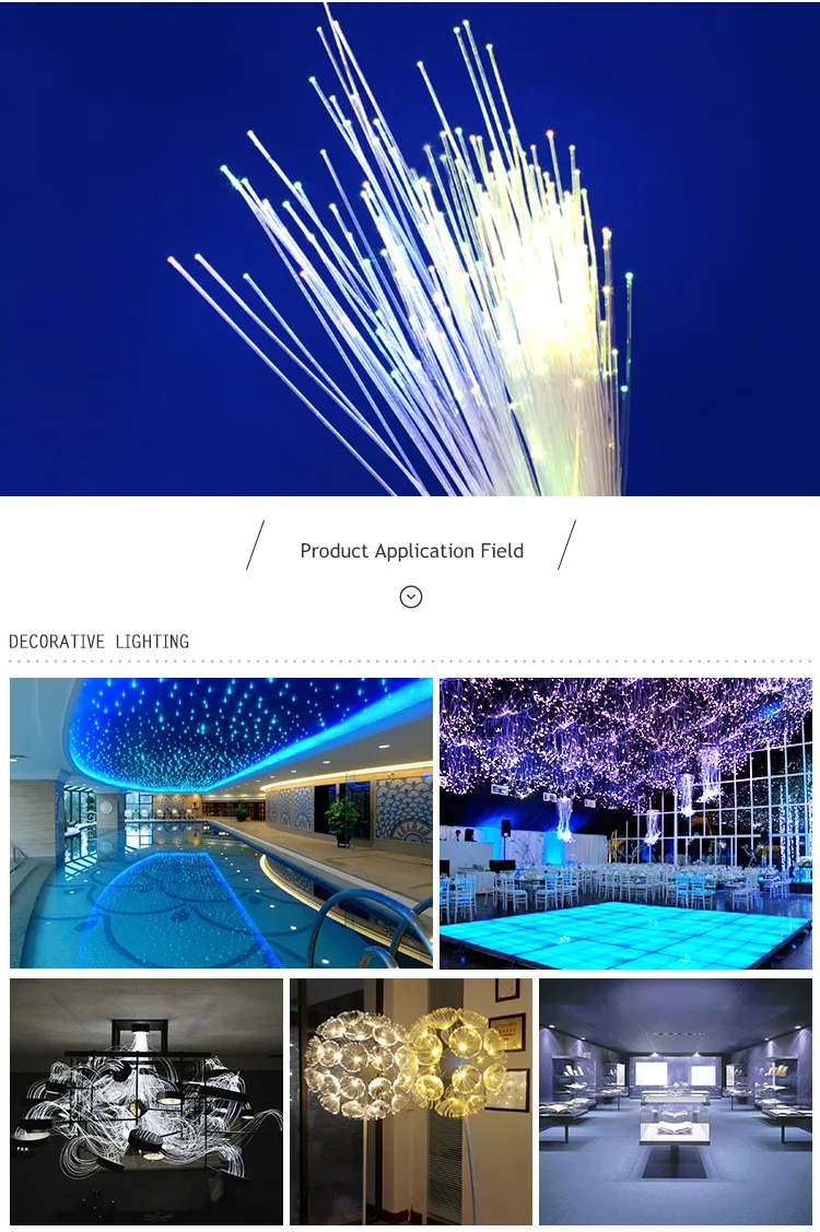 PMMA Muti-Core Fiber Optic Cable End Emitting for Lighting Decoration