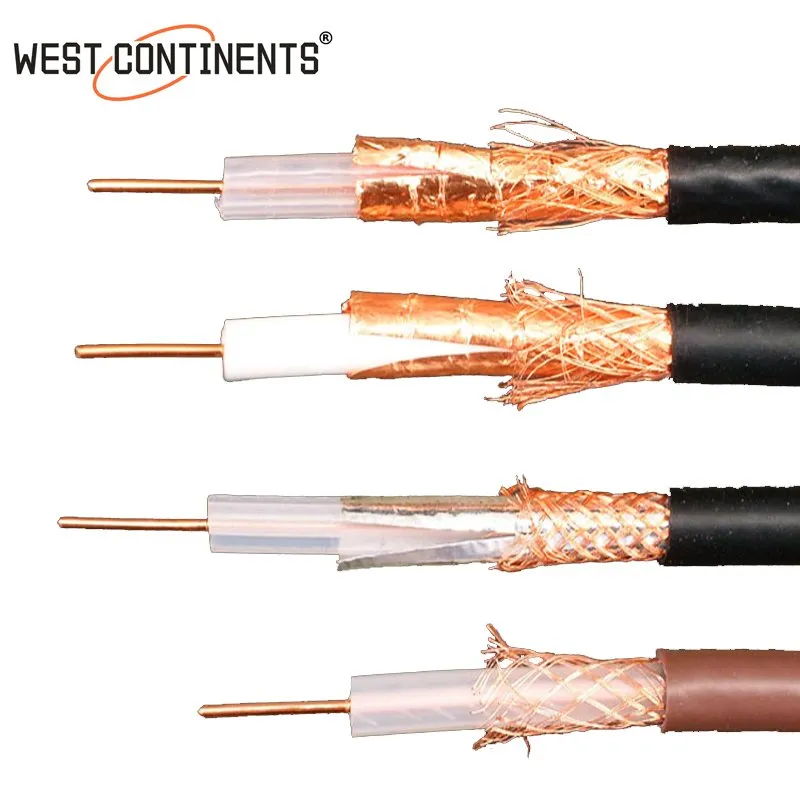 Rg59+2c Coaxial Cable for CCTV Camera /Satellite TV with CE RoHS Standard BNC and DC Connector