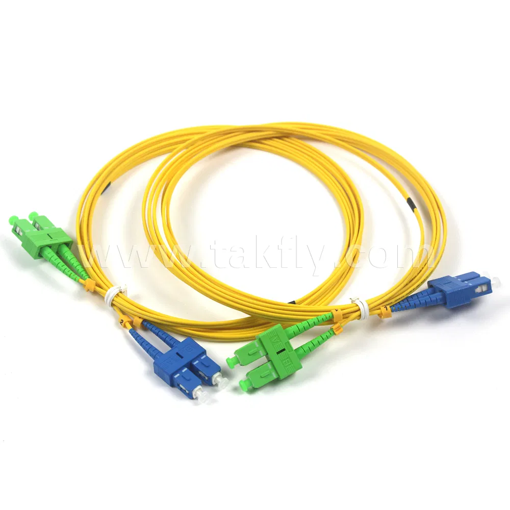 Sc APC Single Mode Duplex Fiber Optic Patch Cord