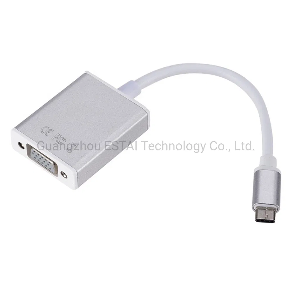 Support 1080P USB 3.1 Type-C Male to VGA Female Converter Cable adapter for Laptop to Projector HDTV Display USB C to VGA