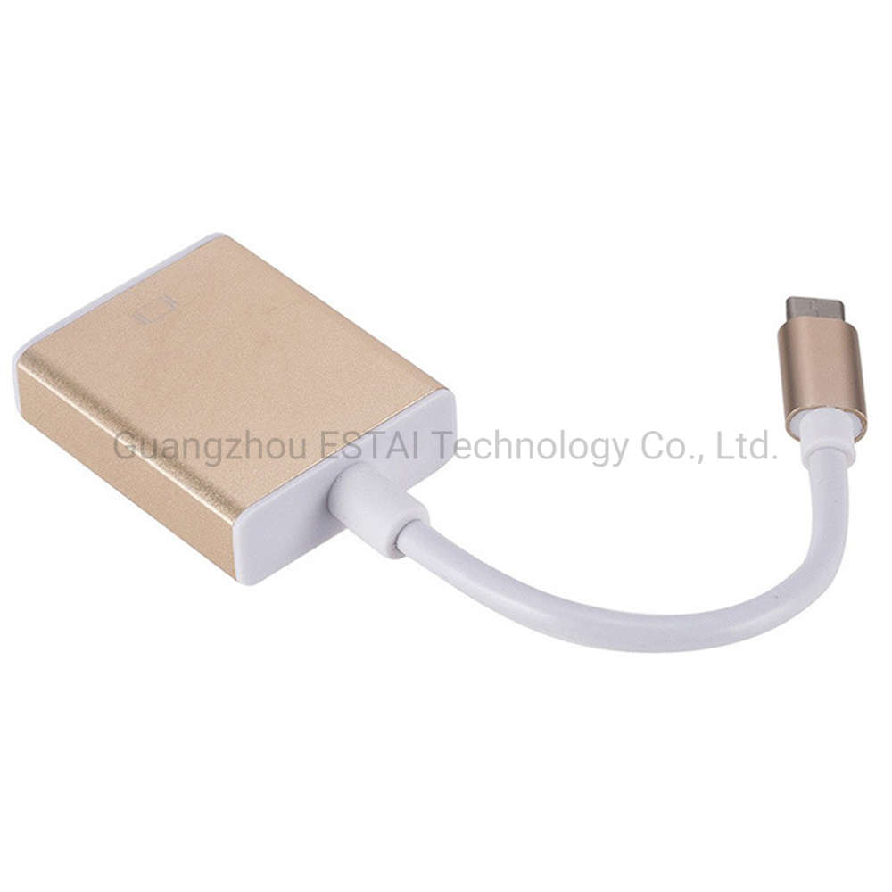 Support 1080P USB 3.1 Type-C Male to VGA Female Converter Cable adapter for Laptop to Projector HDTV Display USB C to VGA
