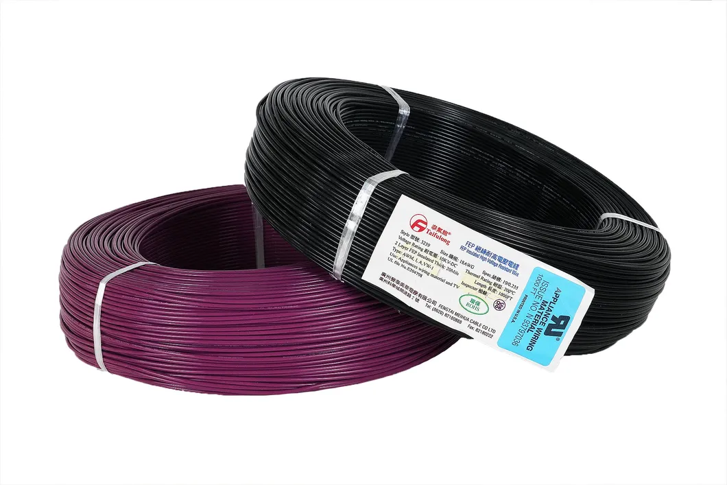 Taifulong FEP High-Voltage UL3239 22AWG 200&deg; C 20kv-DC Tinned Copper Electric Wire Manufacturer Teflon Electronic Cable