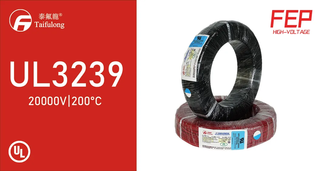 Taifulong FEP High-Voltage UL3239 22AWG 200&deg; C 20kv-DC Tinned Copper Electric Wire Manufacturer Teflon Electronic Cable