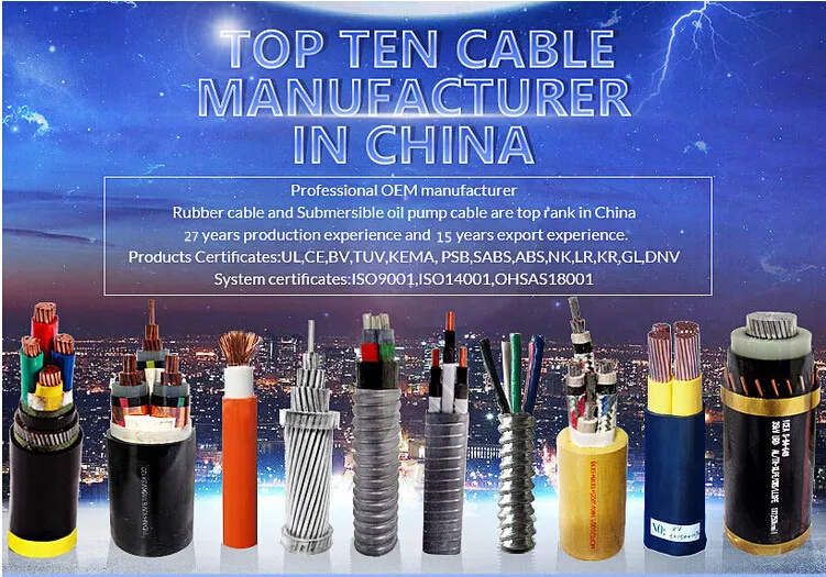 Types Soow Flexible Cord 90c 600 Volt with UL62 Certificate