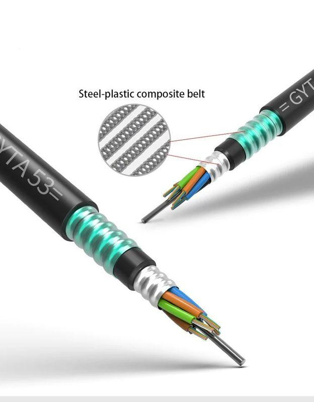 Underground Armored Direct Buried GYTA53 GYTY53 12 24 48 Core Single Mode Optical Fibre Cable Outdoor